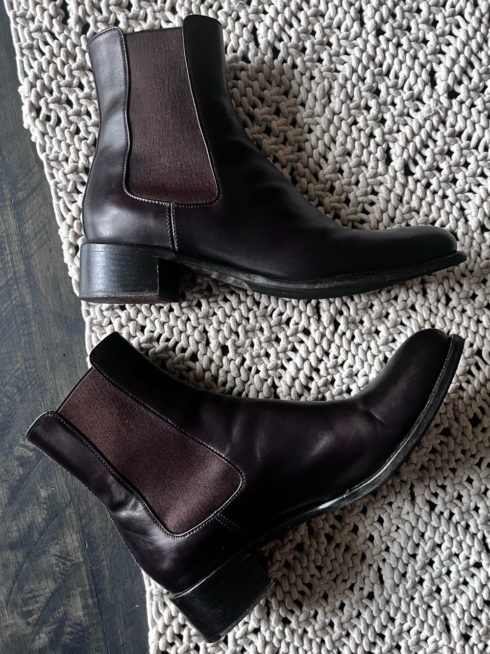 PRADA Dark Brown Leather Chukka Boots Size 8.5US